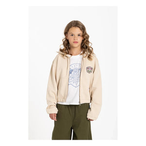 Hundred Pieces – Blush Forever Bio-Baumwoll-Sweatshirt mit Reißverschluss | Creme