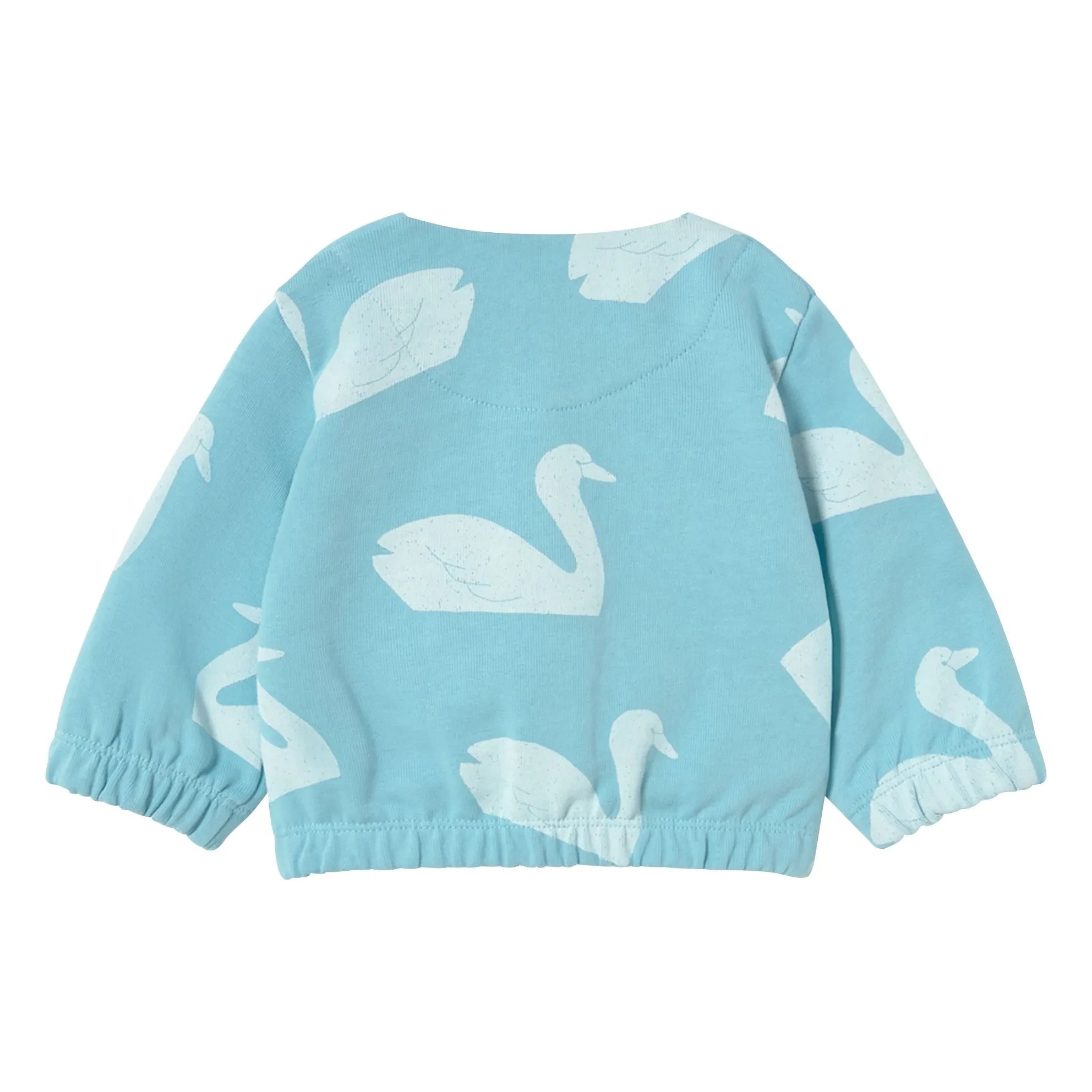 Tinycottons - Jacke aus Bio-Baumwolle mit Schwanenmotiv | Hellblau