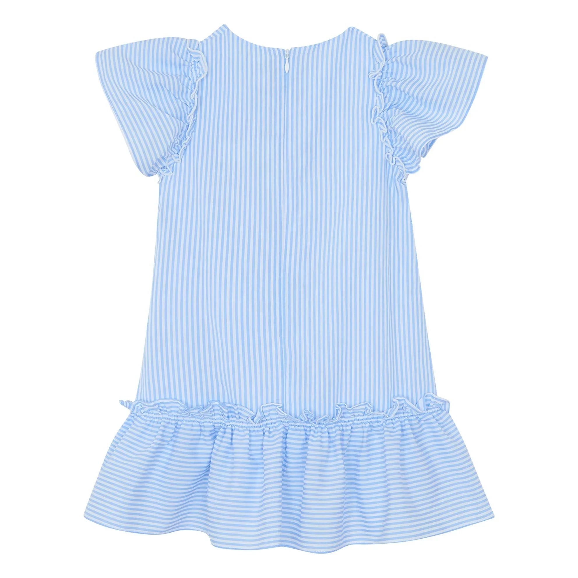 Tartine et Chocolat - Gestreiftes Rüschenkleid | Blau