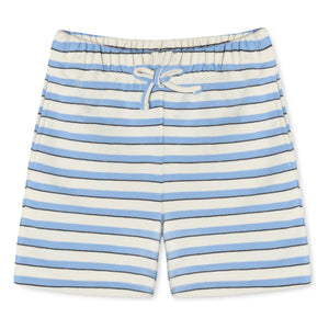 Fliink - Alvin Gestreifte Bio-Baumwoll-Shorts | Hellblau