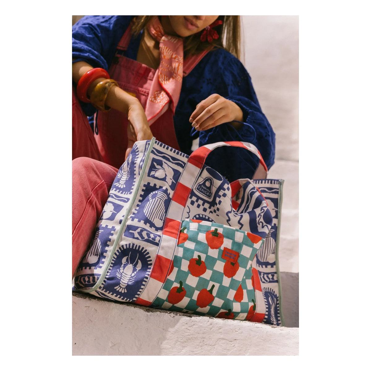 Favorite People - Positano Tomatoes Tragetasche | Blau