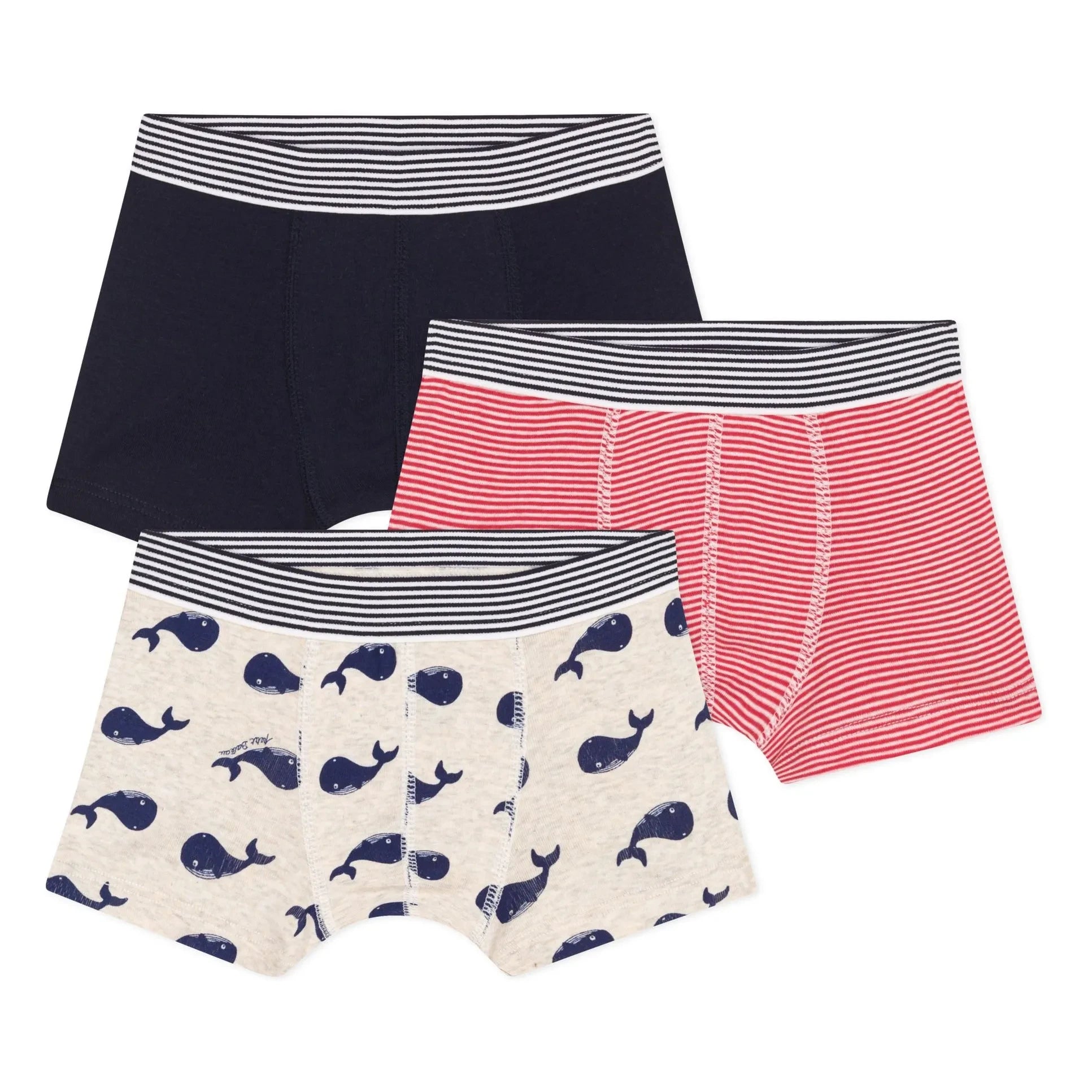 Petit Bateau - 3er Pack Mobidic Boxershorts aus Bio-Baumwolle | Marineblau