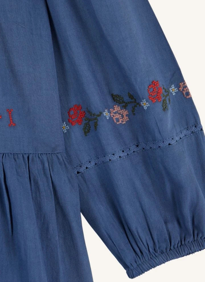 Emile et Ida - Çapraz Nakış Elbise | Mavi