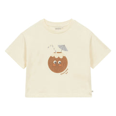 Arsène et Les Pipelettes - Bio-Baumwoll-T-Shirt mit Kokosnuss-Print | Ecru