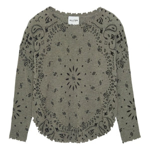 Kujten - Mela Bandana Kaschmirpullover | Marled Khaki