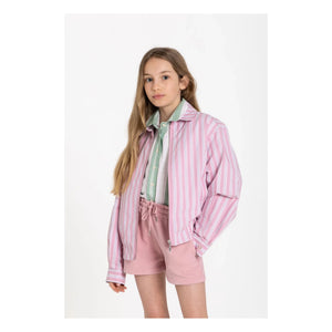 Smallable Kid - Noah Gestreifte Jacke | Puderrosa
