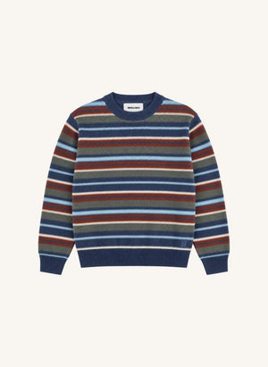 Smallable Kid - Matteo Gestreifter Wollpullover | Blau