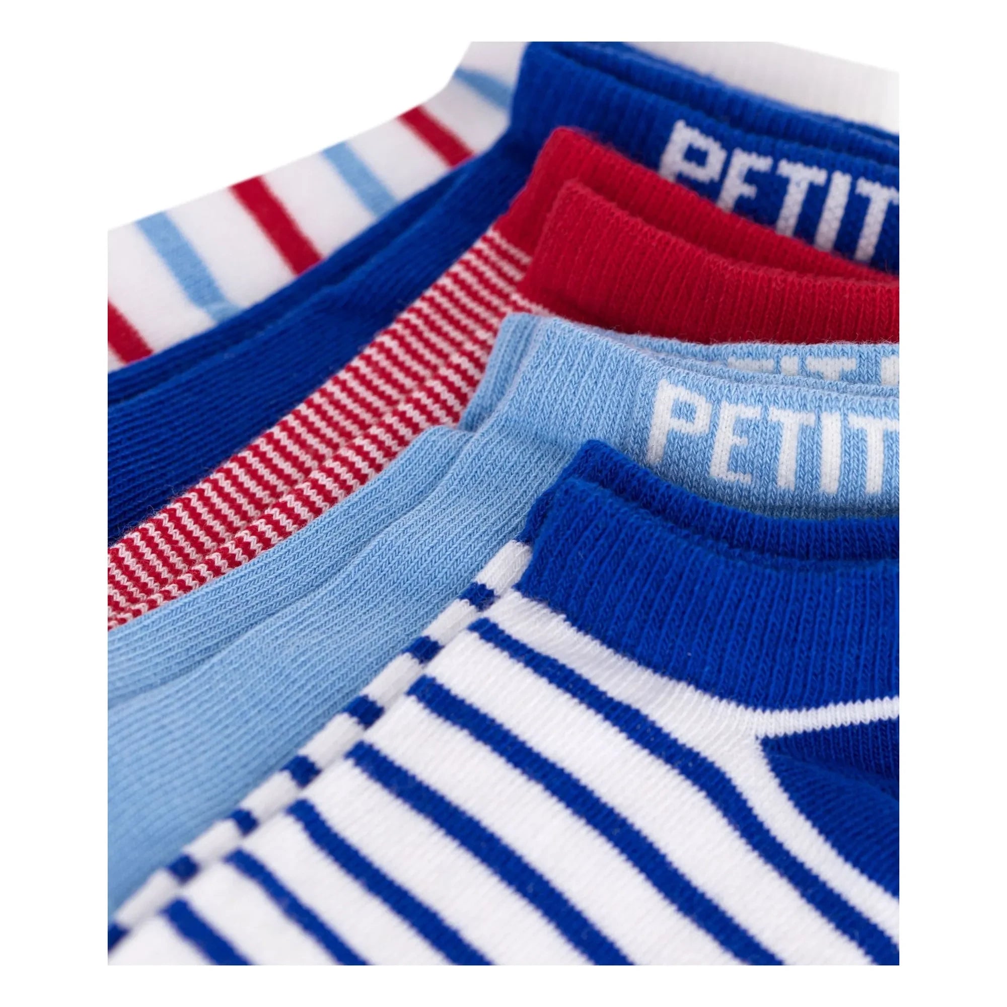 Petit Bateau - 5 Paar gestreifte Kurzsocken | Blau