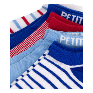 Petit Bateau - 5 Paar gestreifte Kurzsocken | Blau