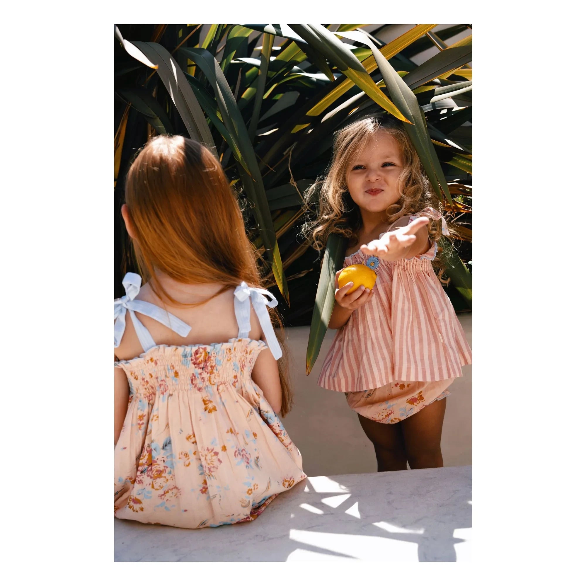 Lilinoa - Babette Fleurie Gerafftes Kleid | Pfirsich