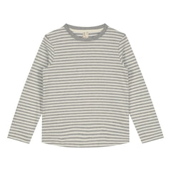 Gray Label - Gestreiftes Bio-Baumwoll-T-Shirt | Grau