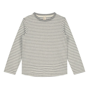 Gray Label - Gestreiftes Bio-Baumwoll-T-Shirt | Grau