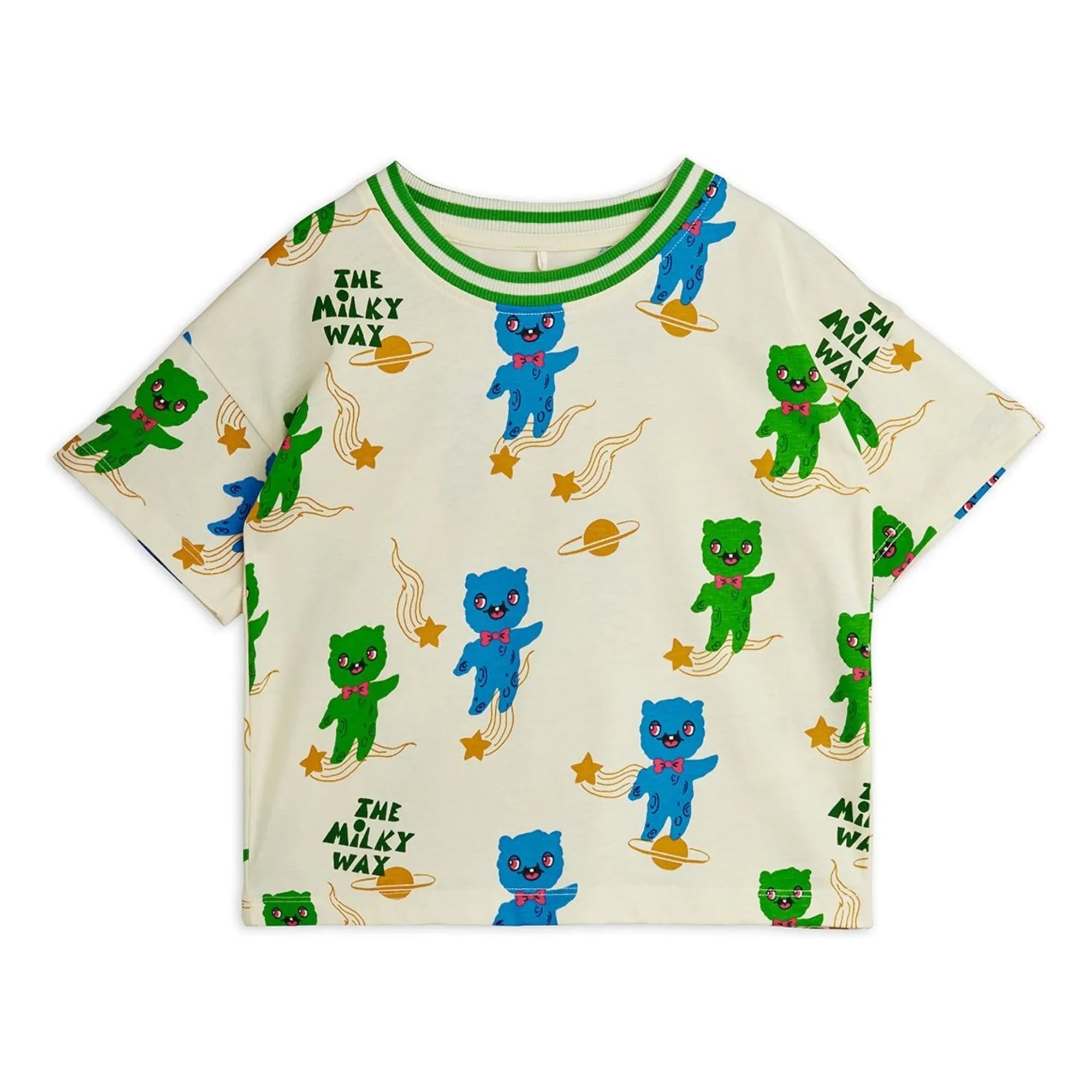 Mini Rodini - Aliens T-Shirt aus Bio-Baumwolle | Ecru