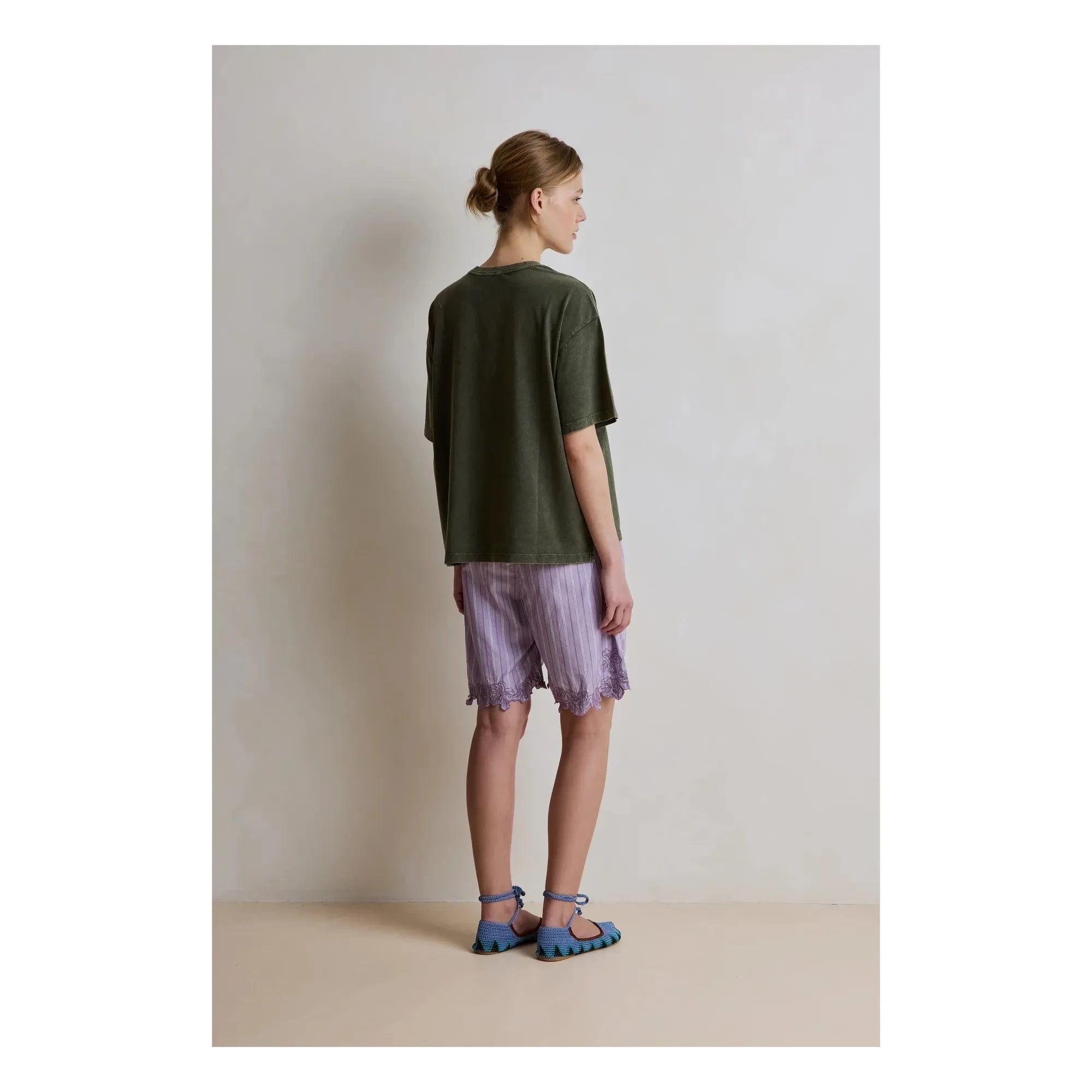 Hod - Domitille Baumwollshorts mit Streifen | Lila