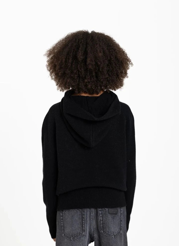 Finger in der Nase - Sofia Zoomie Merinowolle Pullover | Schwarz