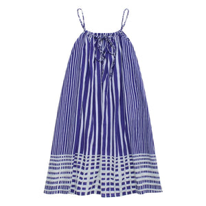 Maison Mangostan – Gestreiftes Kleid | Blau