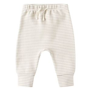 Quincy Mae - Gestreifte Bio-Jersey-Jogger | Hafer
