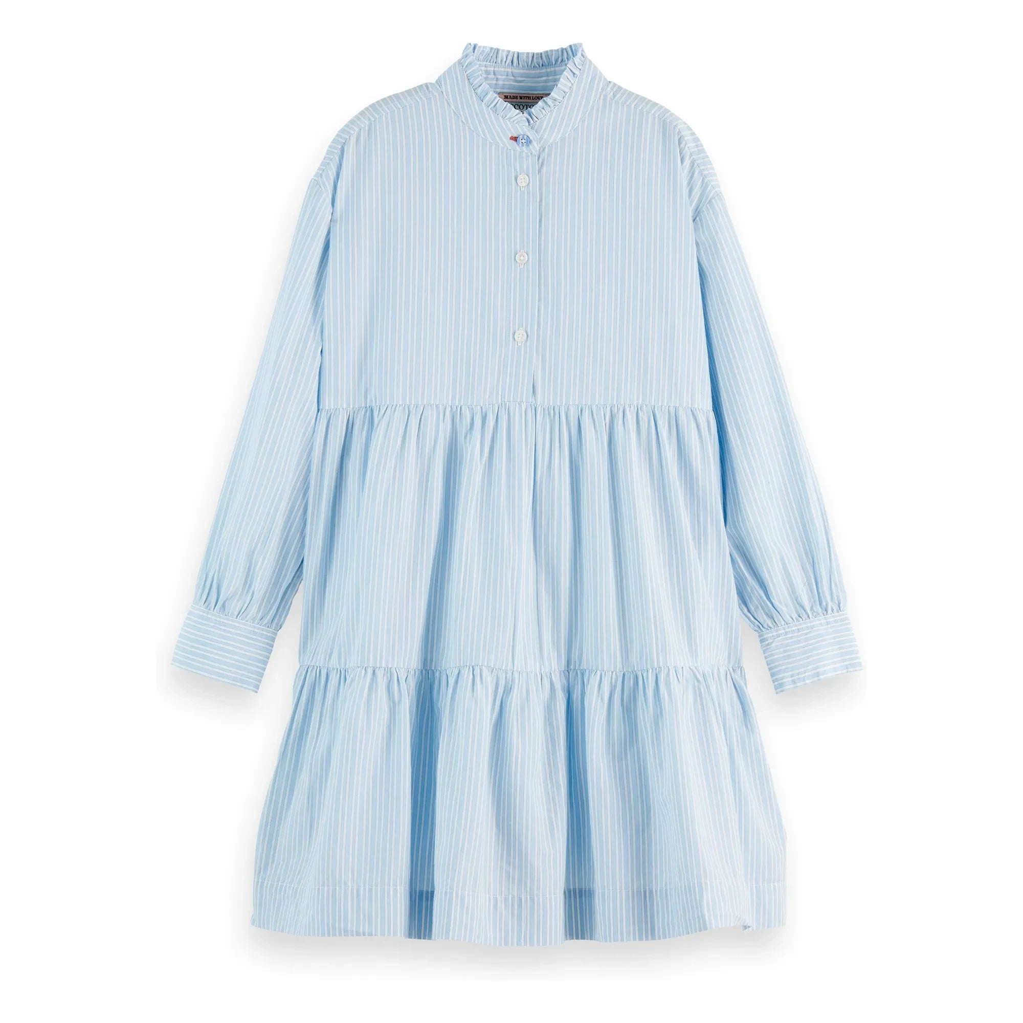 Scotch & Soda - Gestreiftes Rüschenkleid | Blau