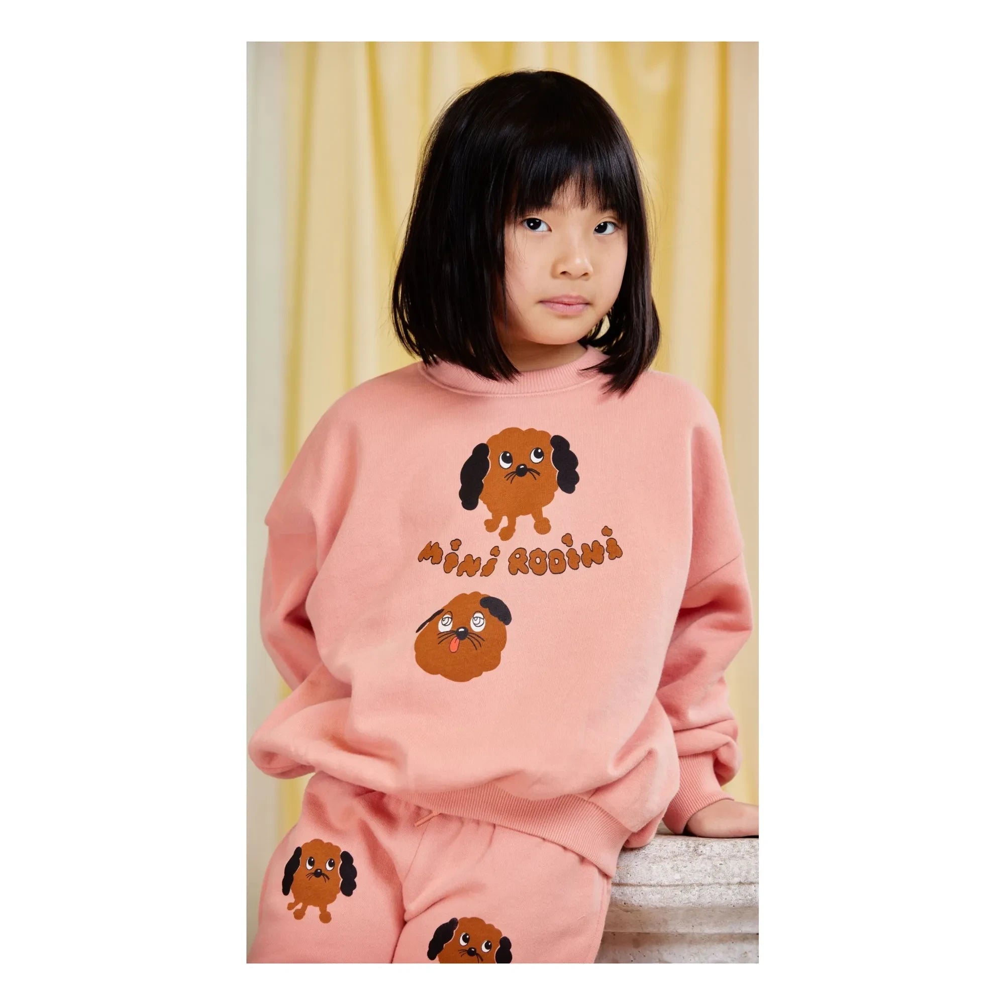 Mini Rodini - Doggies Bio-Baumwoll-Sweatshirt | Rosa