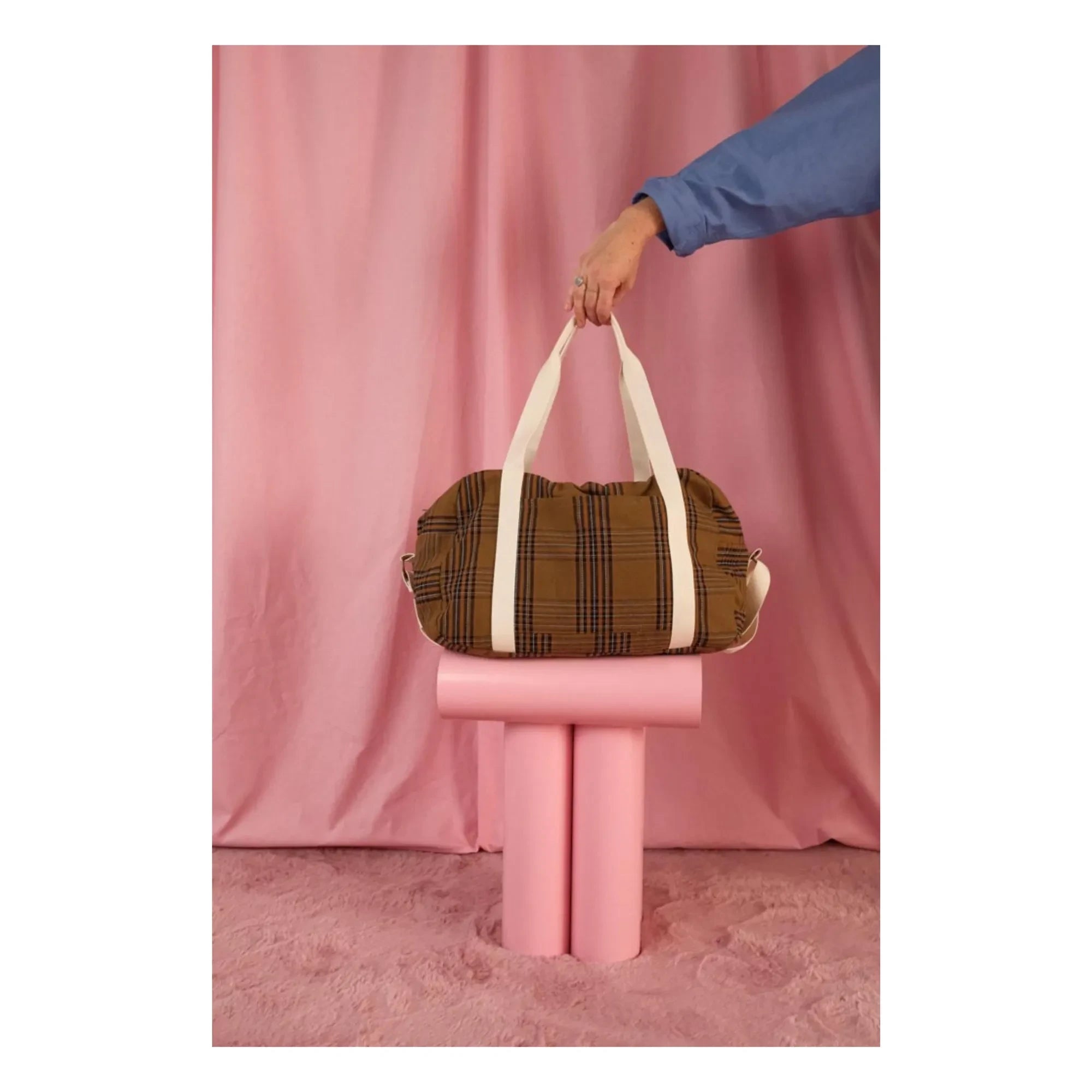 Rose in April - Raphaël Tartan Wickeltasche | Braun