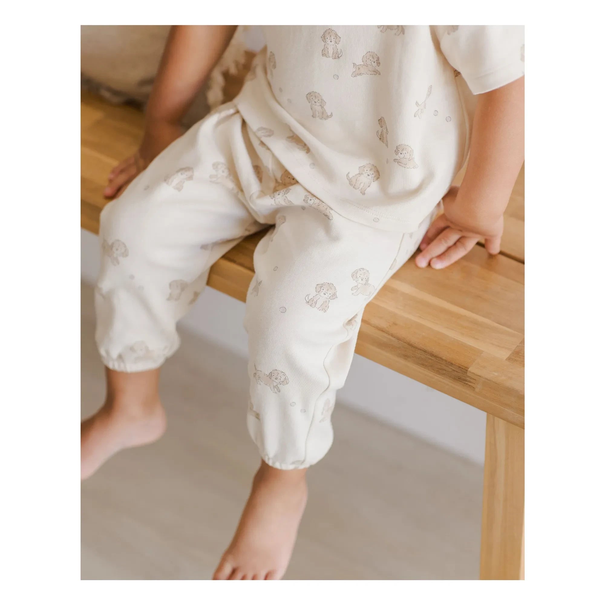 Quincy Mae - T-Shirt und Hose Set | Ecru