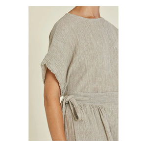 Black Crane – Basic Leinen-Top | Hellgrau