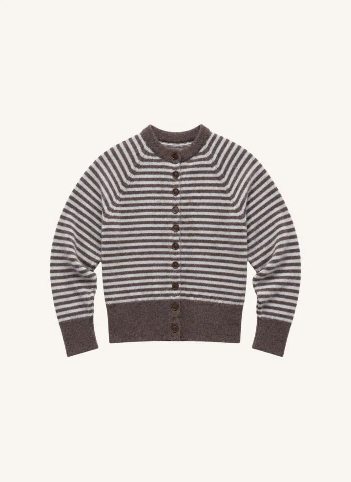 Nitah - Mahé Gestreifter Cardigan | Braun