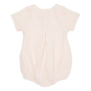 Copenhagen Colors – Gestreifter Seersucker-Overall aus Bio-Baumwolle | Puderrosa