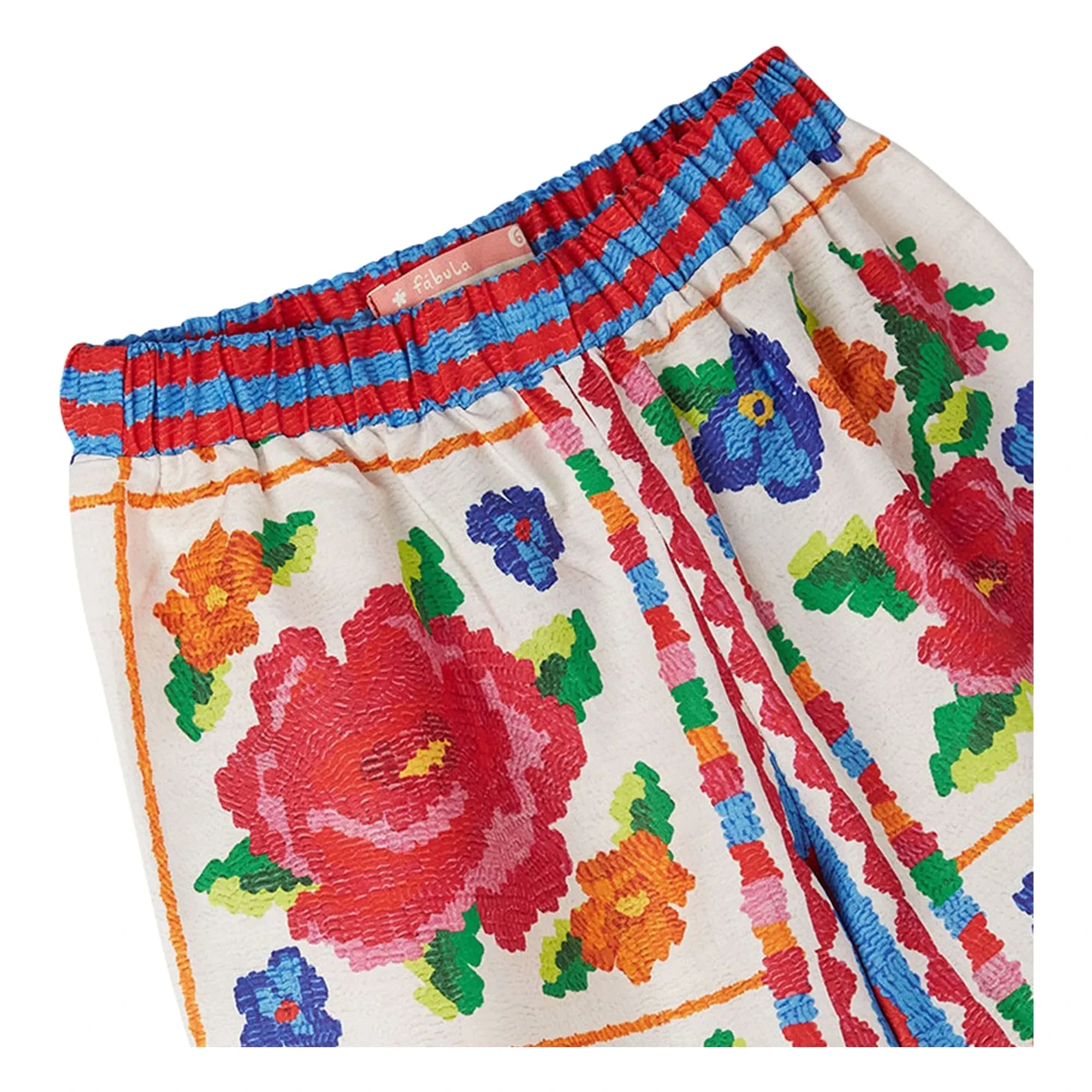 Fabula - Geblümte Hose mit Gummibund | Rot