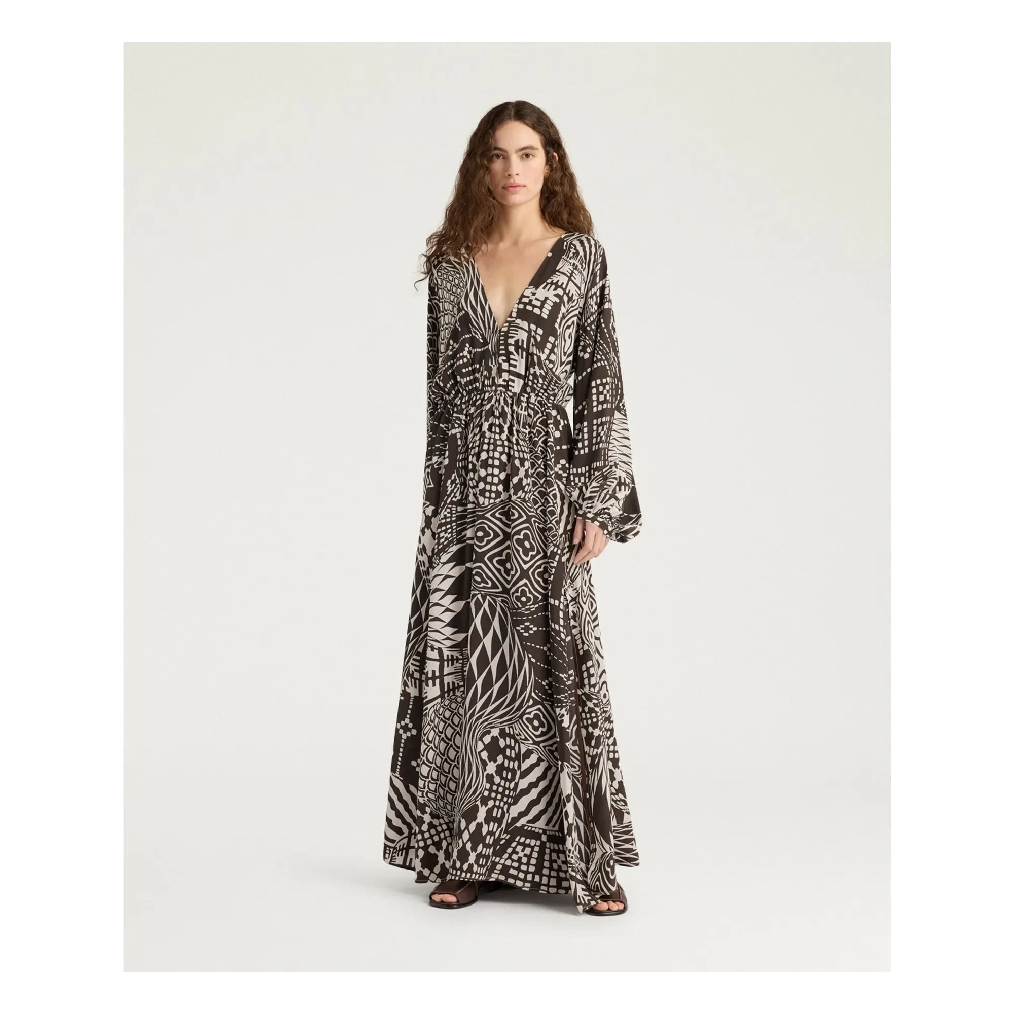 Momoni - Francisco Seidenkleid | Schokolade