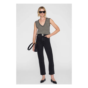Anine Bing – Gestreiftes Lowen Tanktop | Schwarz