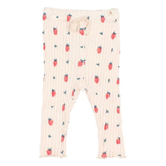Búho – Gestreifte Leggings Erdbeere Bio-Baumwolle | Hellrosa