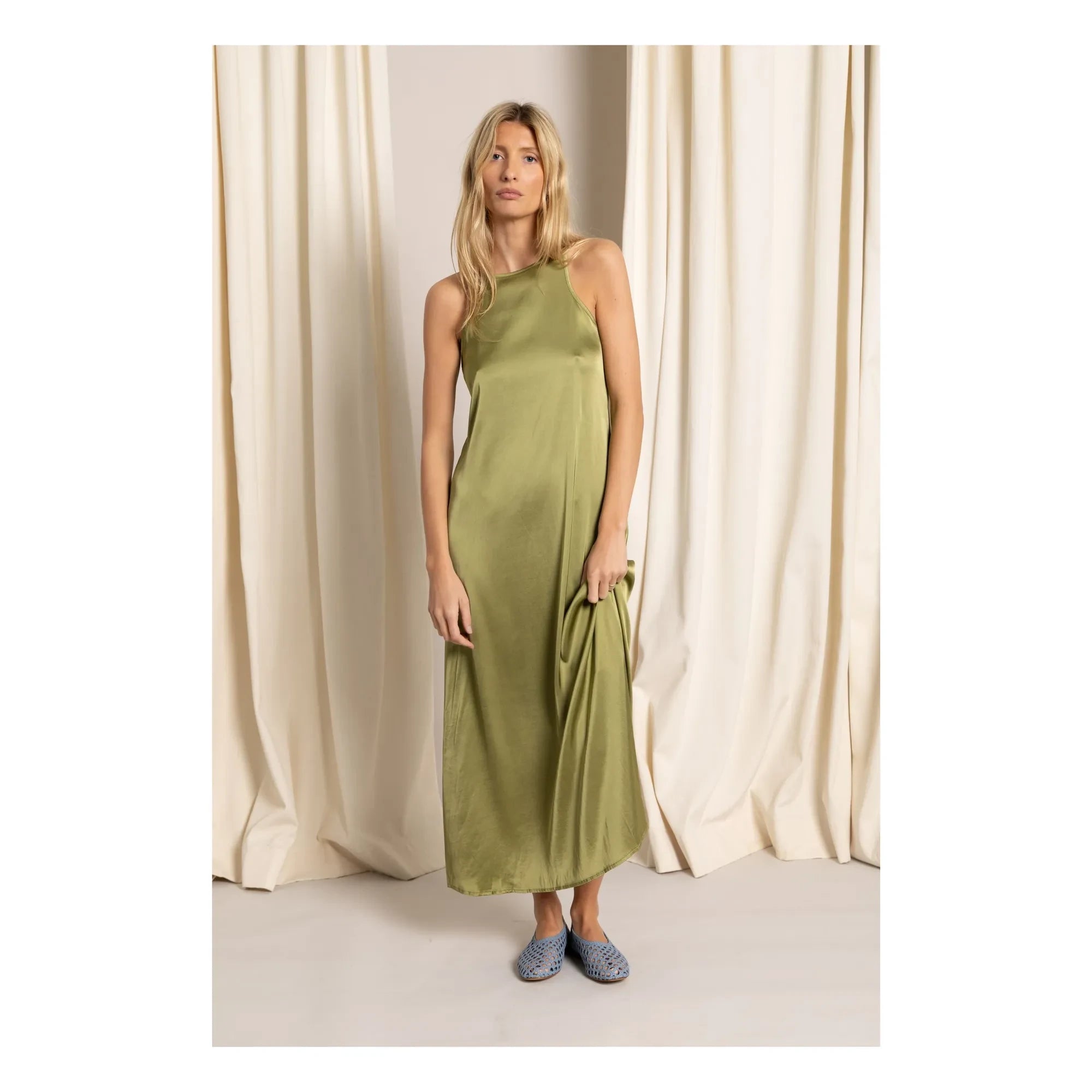 Smallable Woman - Zelie Satin Kleid | Anisgrün