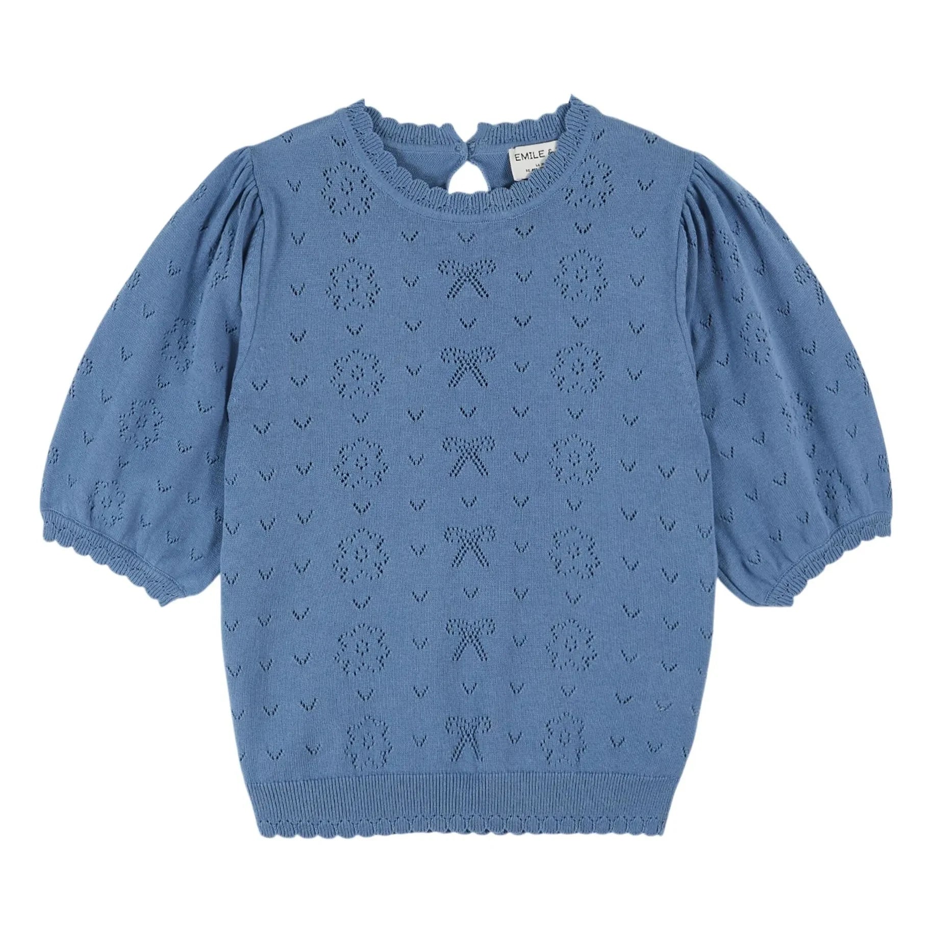 Emile et Ida - Pullover aus Bio-Baumwolle mit Knoten-Ajourmuster | Nuage
