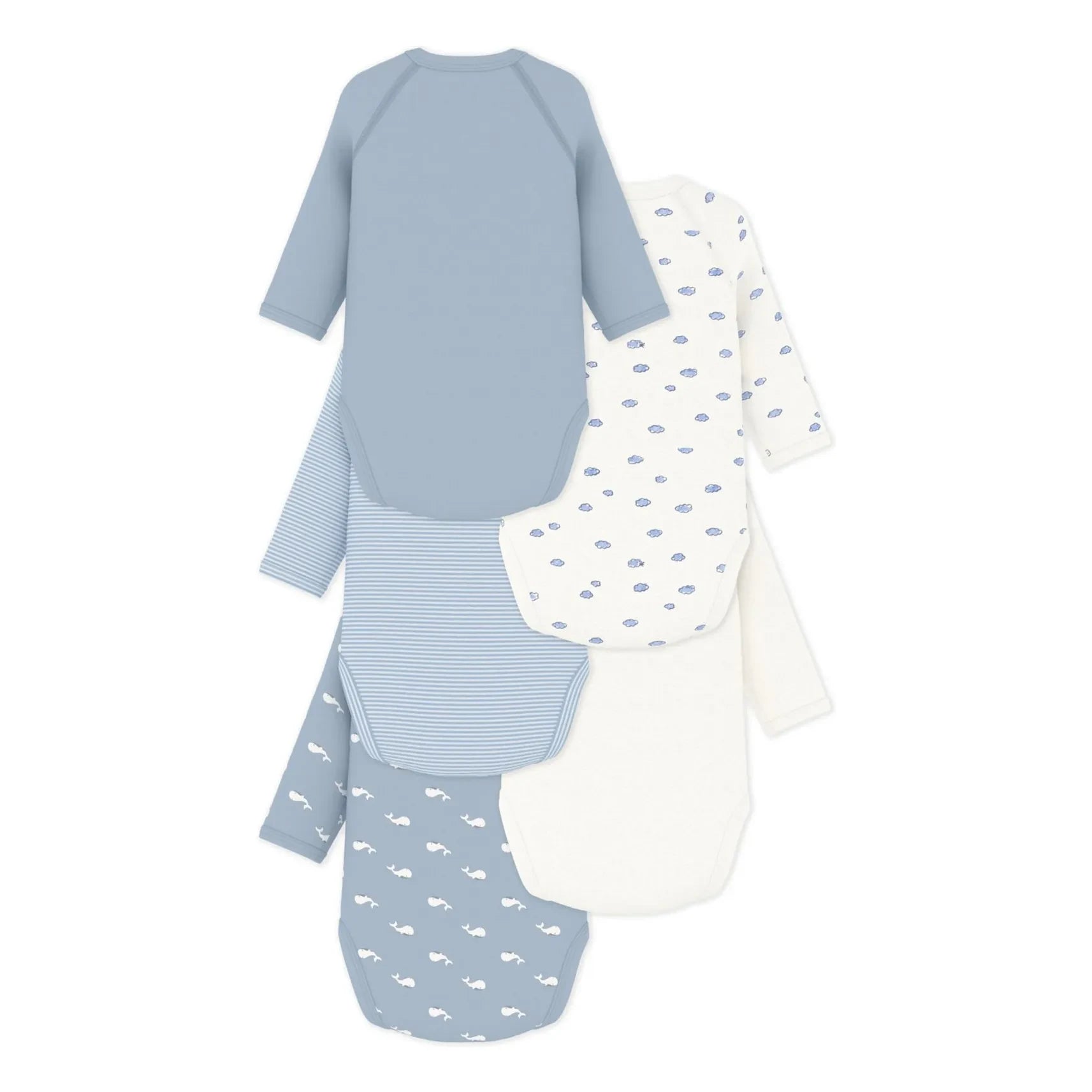 Petit Bateau - 5er-Pack Wal-Umhängetaschen Bio-Baumwolle | Blau