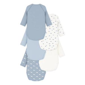 Petit Bateau - 5er-Pack Wal-Umhängetaschen Bio-Baumwolle | Blau