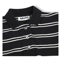 Molo - Poloshirt aus Bio-Baumwolle mit Raketenstreifen | Schwarz