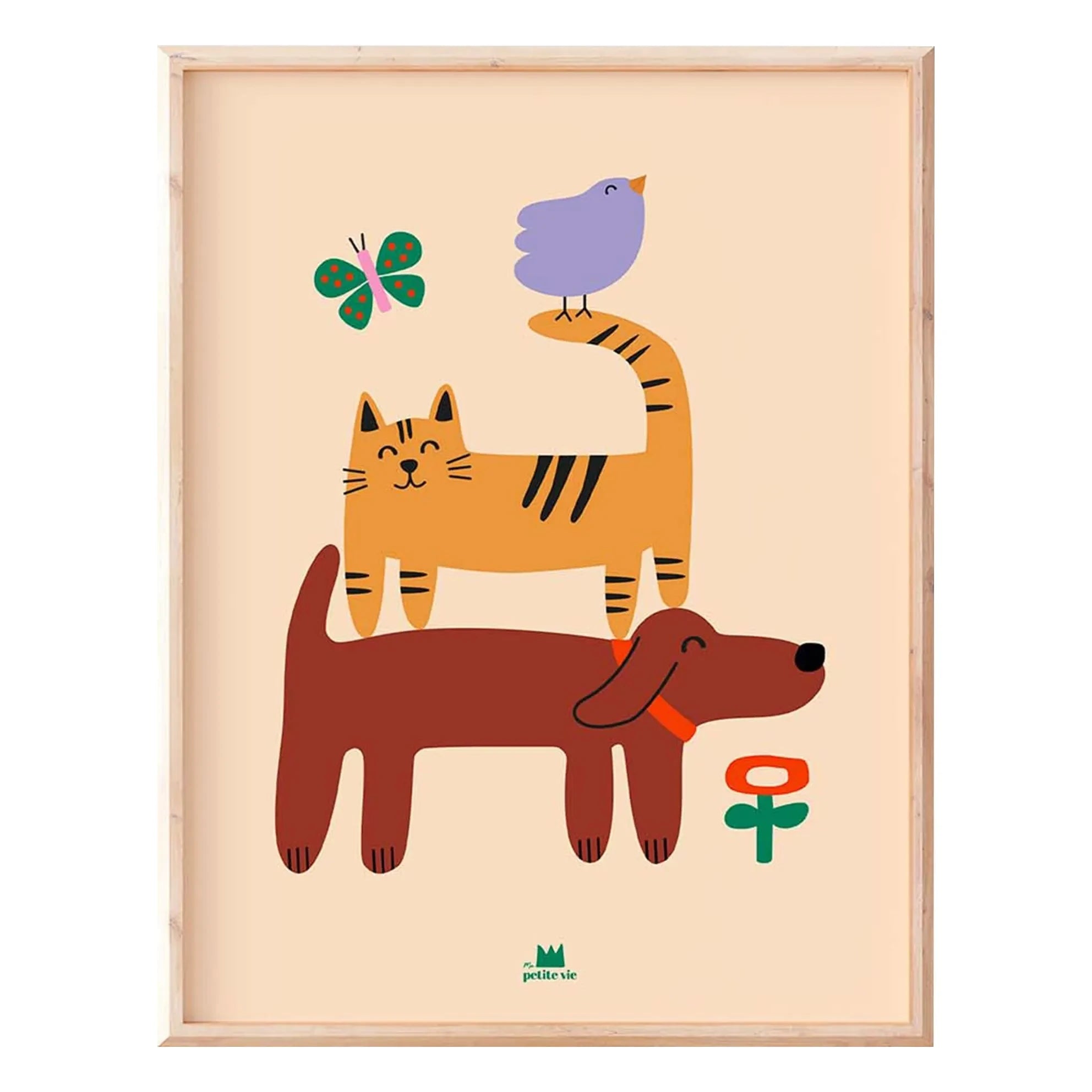 Ma petite vie - Poster Hund, Katze und Vogel | Sand