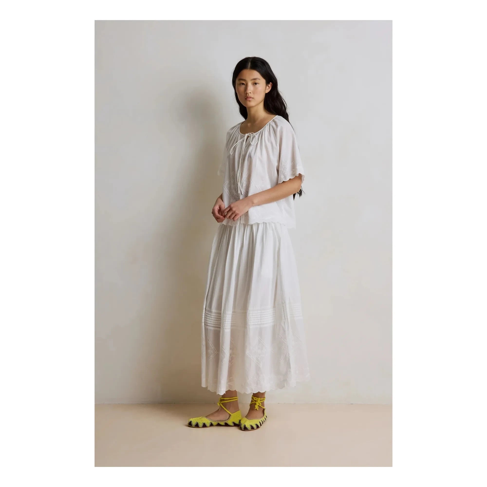 Hod - Yeşim Bestickte Bluse | Weiß