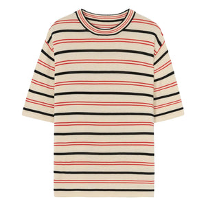 Cordera - Gestreiftes Bio-Baumwoll-T-Shirt | Ecru