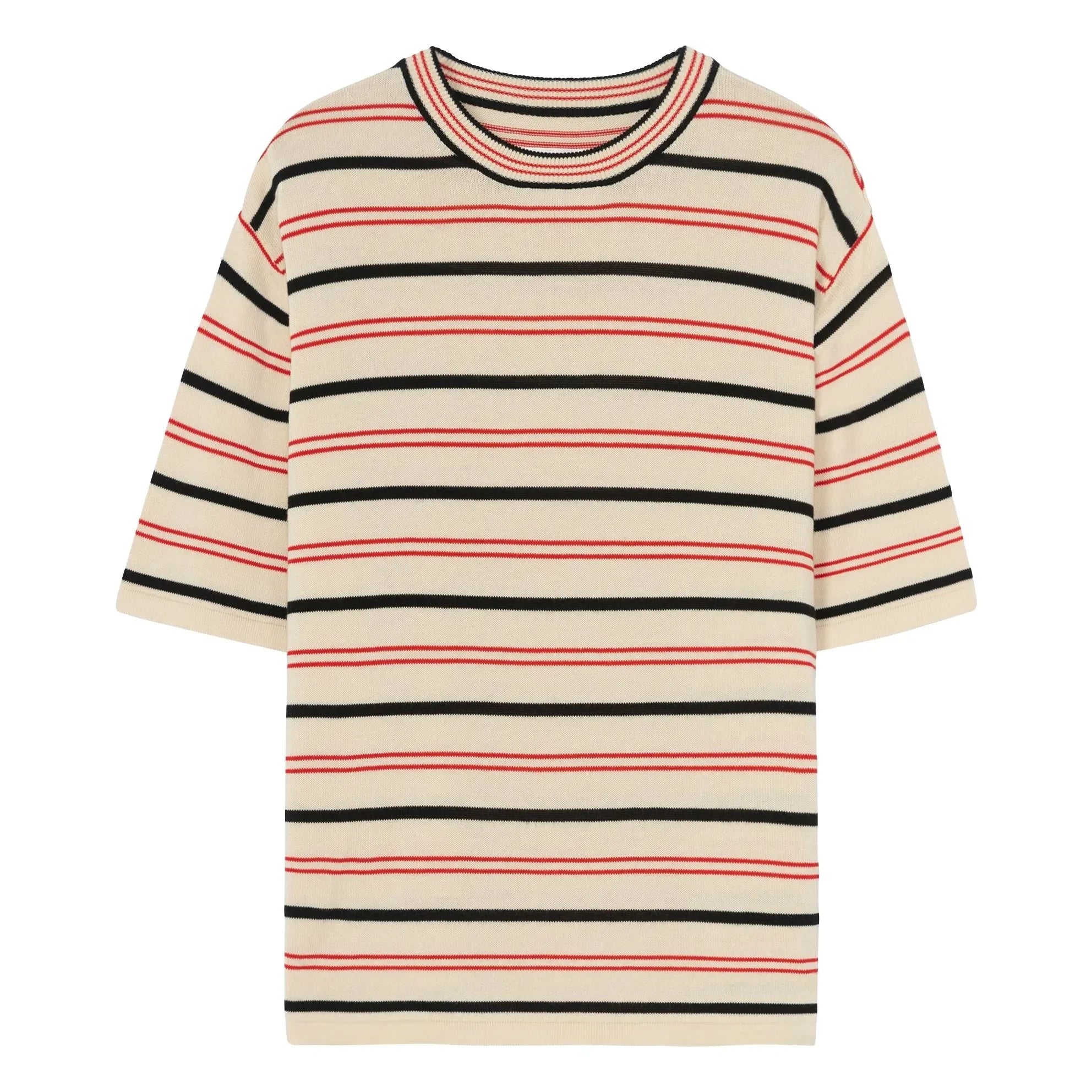 Cordera - Gestreiftes Bio-Baumwoll-T-Shirt | Ecru