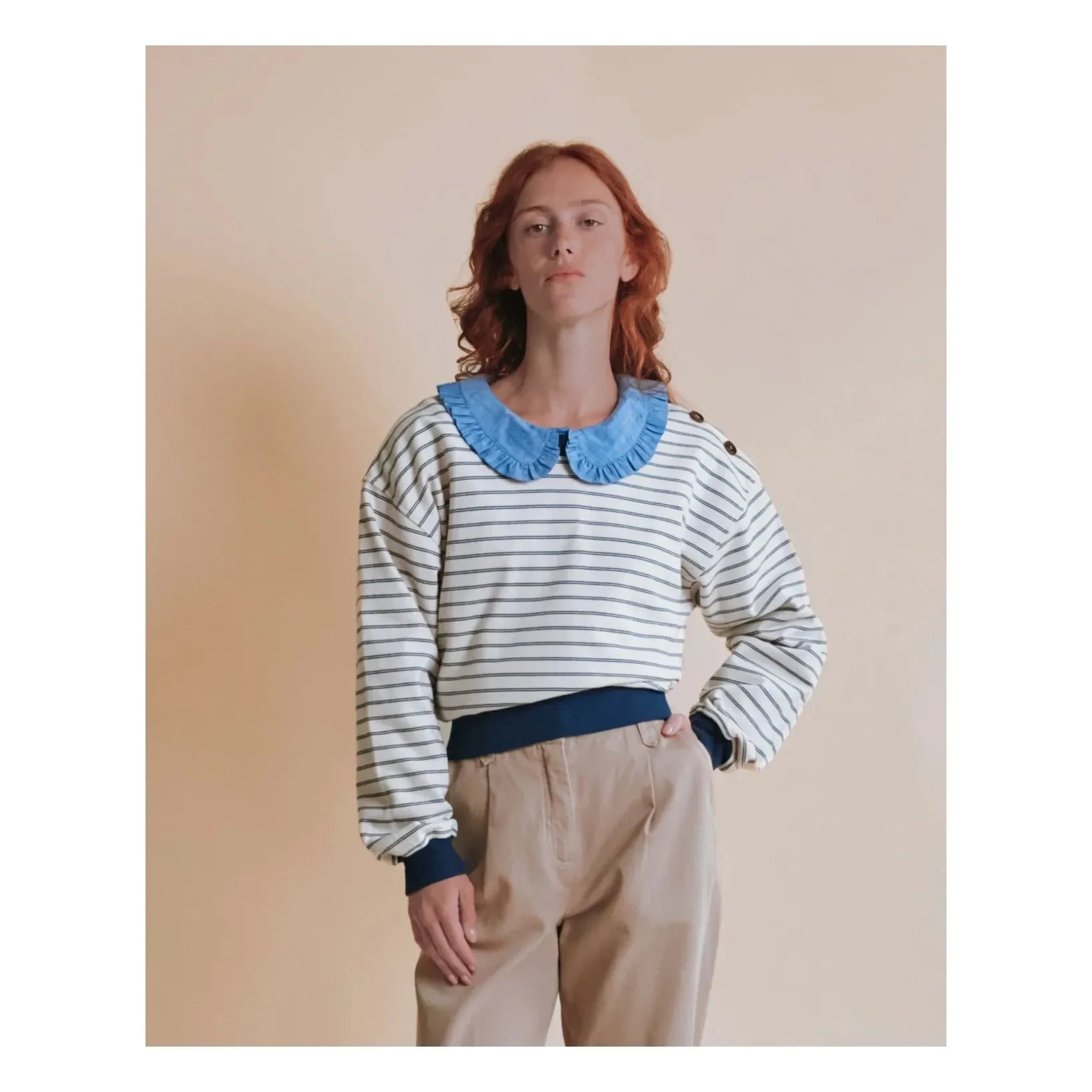 Emile et Ida - Eliott Çizgili Sweatshirt | Mavi