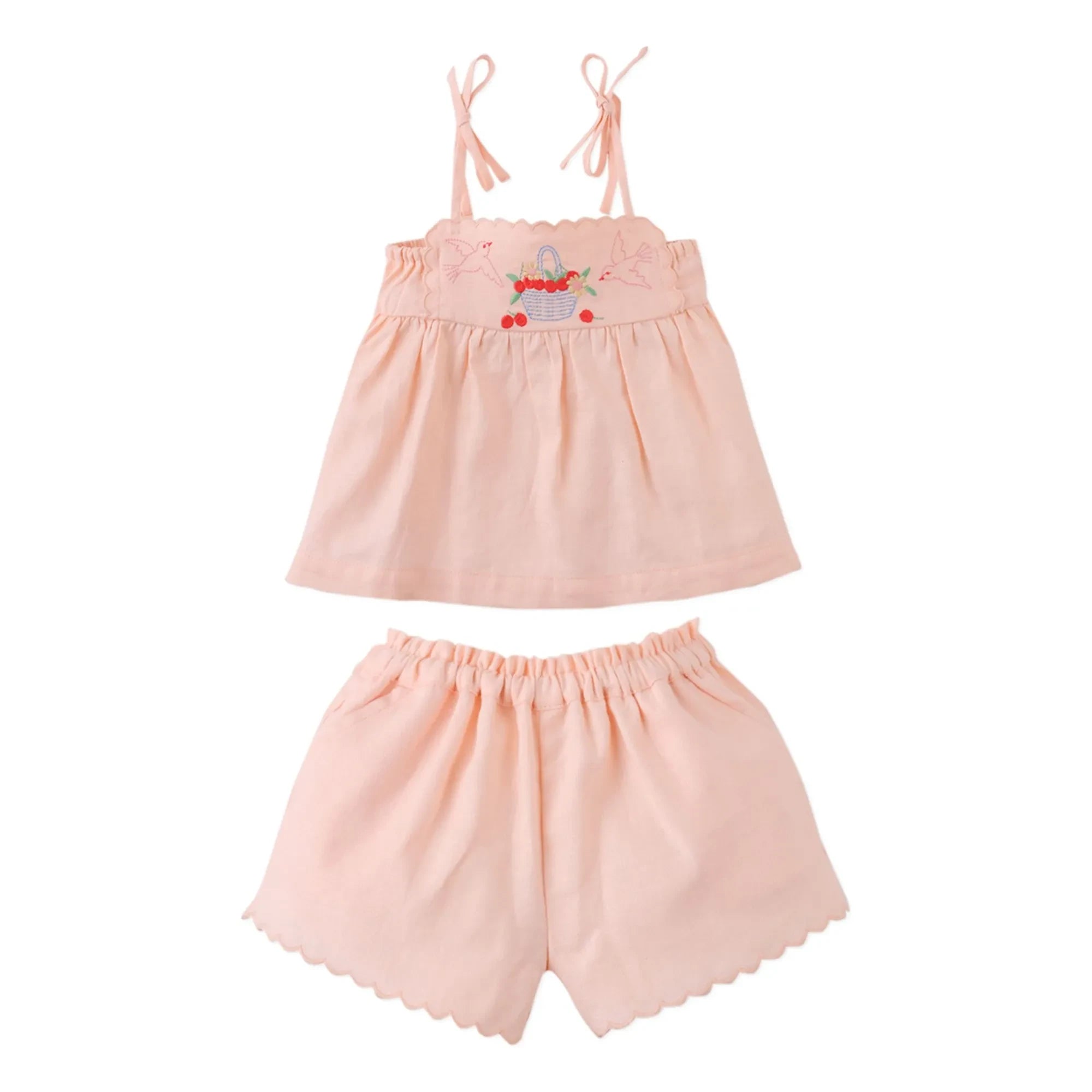 Gingersnaps - Hinata Leinen Top und Shorts Set | Pfirsich