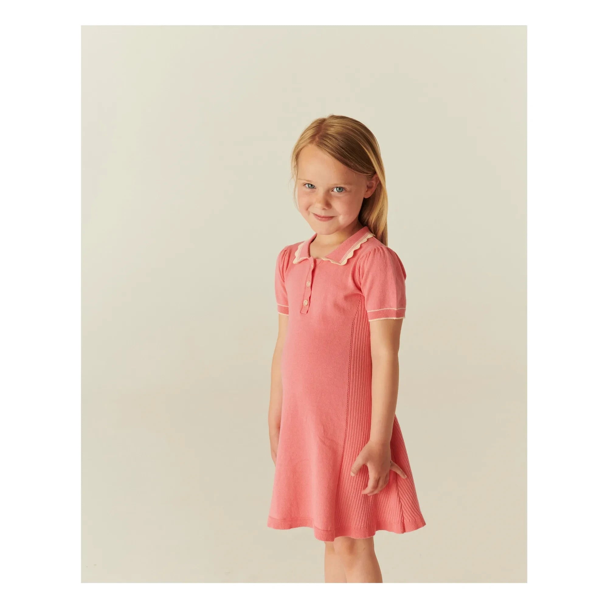 Copenhagen Colors - Strickkleid aus Bio-Baumwolle | Hellrosa