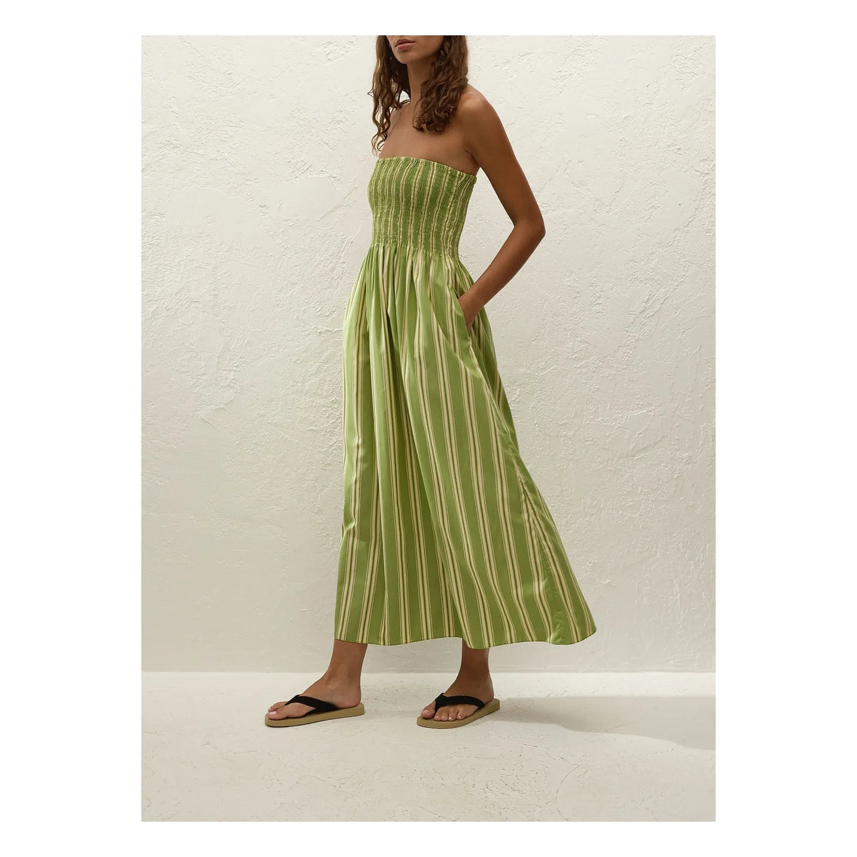 Faithfull the Brand - Jamie Gestreiftes Kleid | Grün