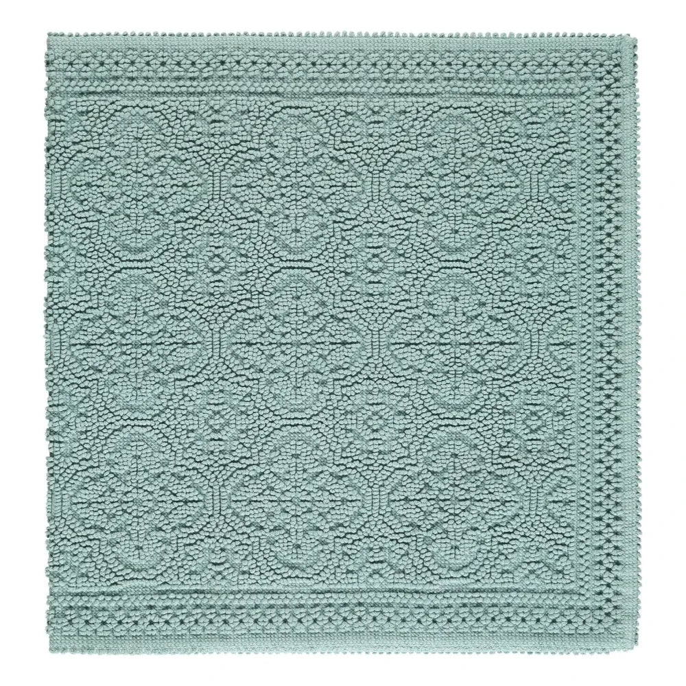 Haomy - Geprägter Baumwoll-Badematte 55x110cm | Wassergrün