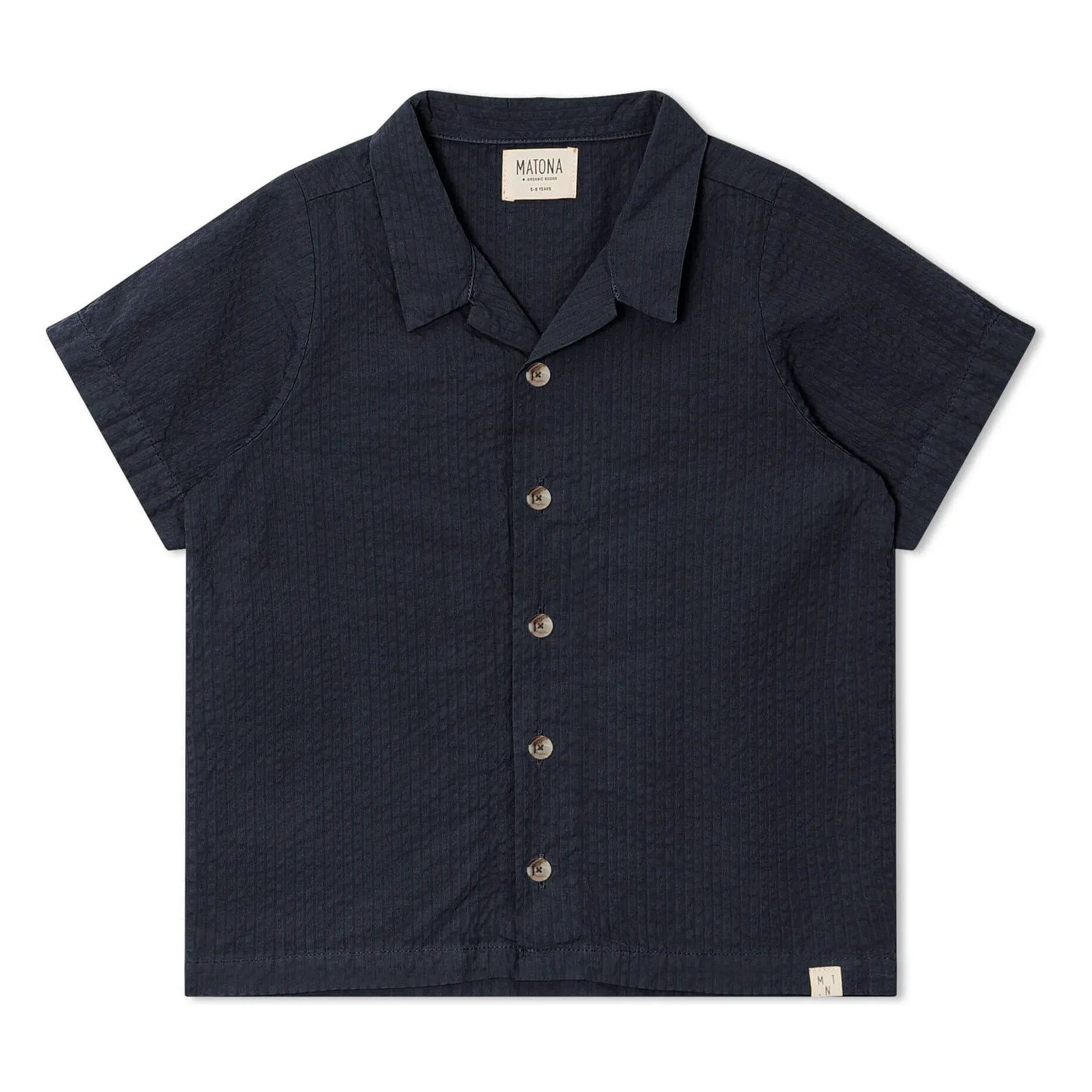 Matona - Unifarbenes Hemd aus Bio-Baumwolle | Marineblau