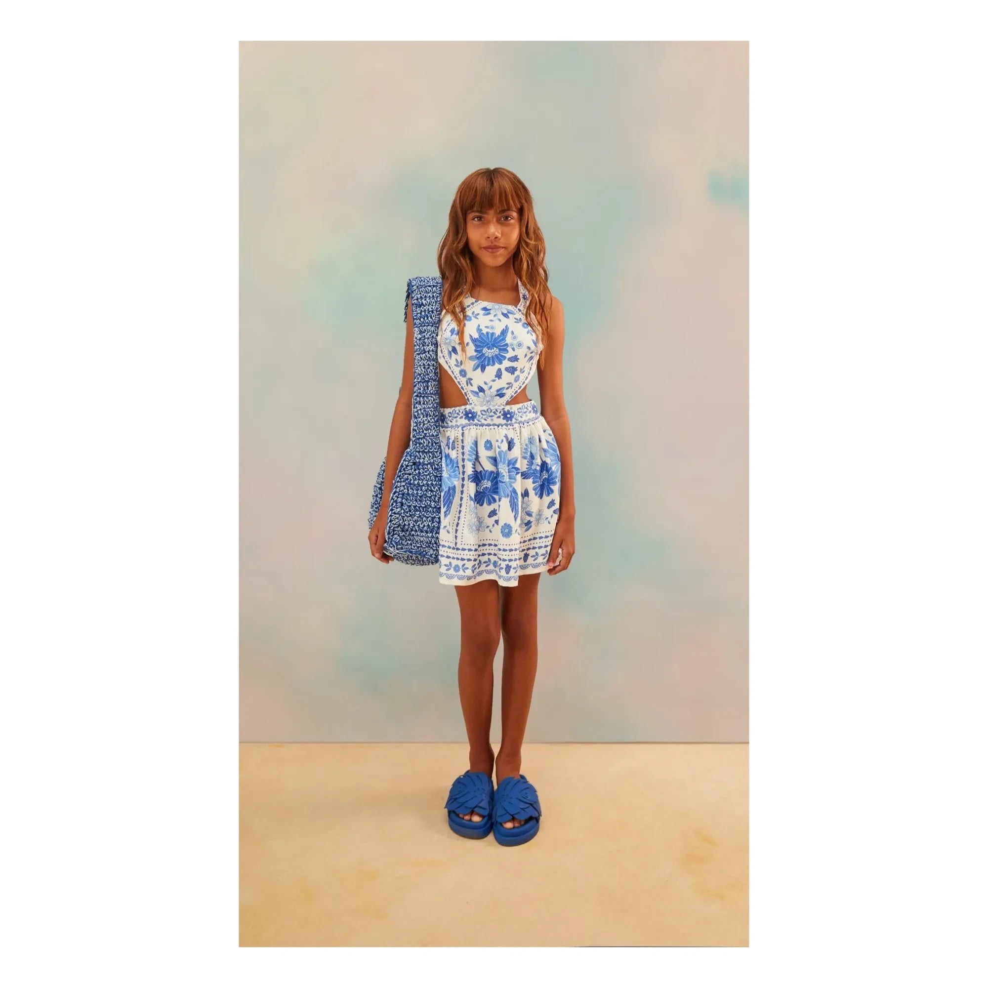 Fabula - Cut Fleurs Kleid | Blau