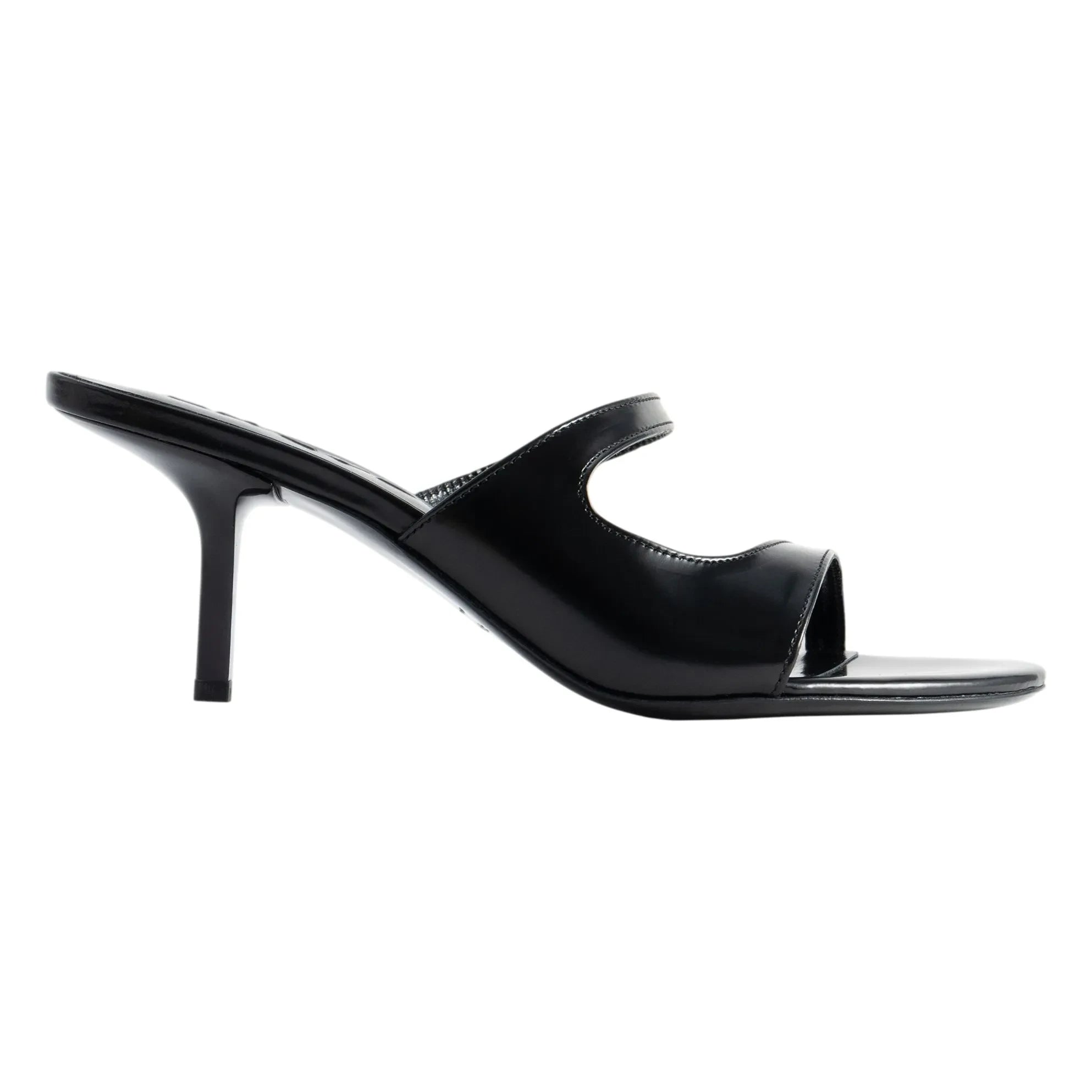 BY FAR - Serena Stiletto-Absatzschuhe aus semi-glänzendem Leder | Schwarz