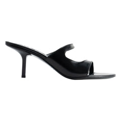BY FAR - Serena Stiletto-Absatzschuhe aus semi-glänzendem Leder | Schwarz